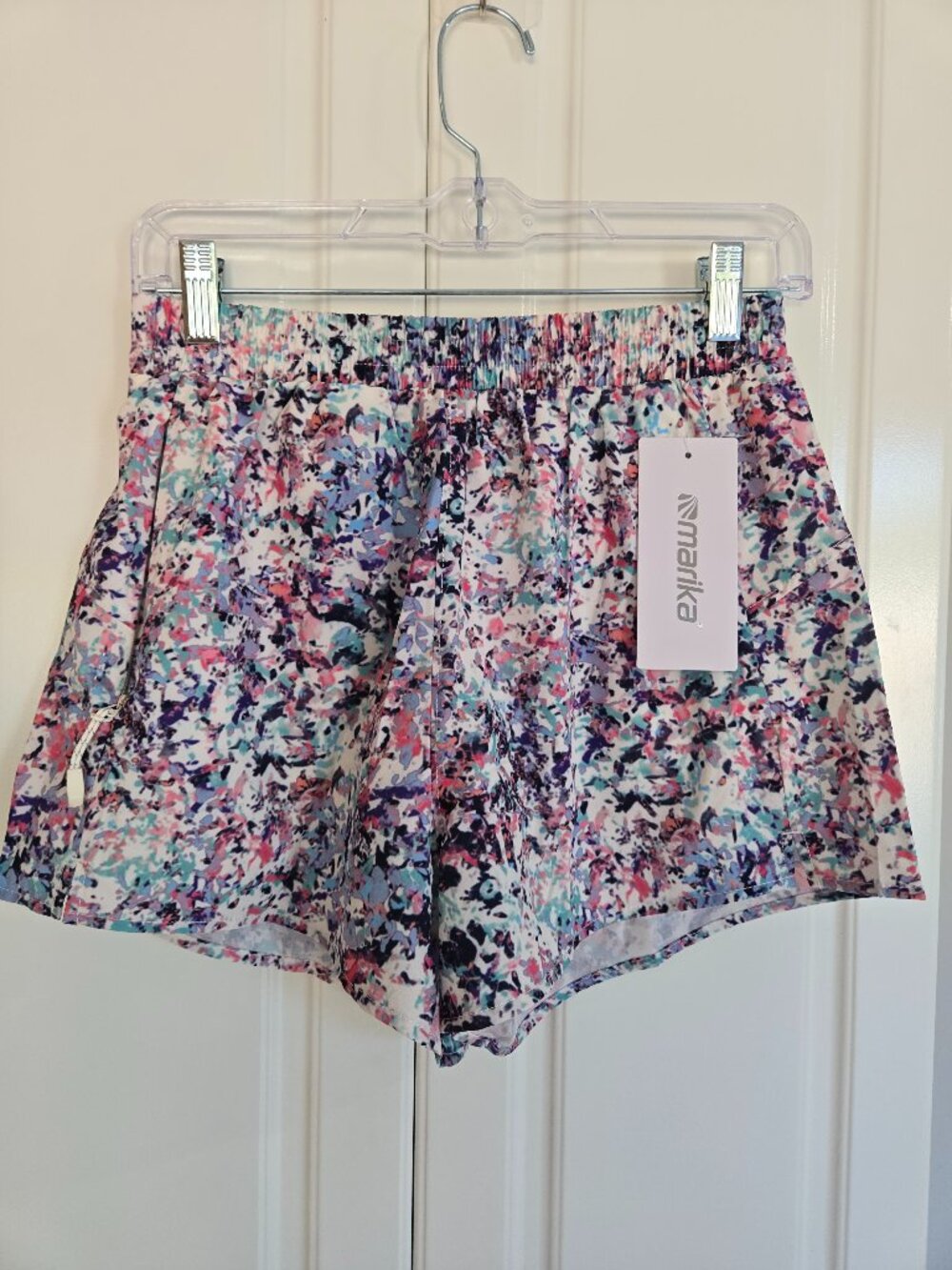 MARIKA Victoria Shorts Pink Flambe Digital Pieces, Size XS
